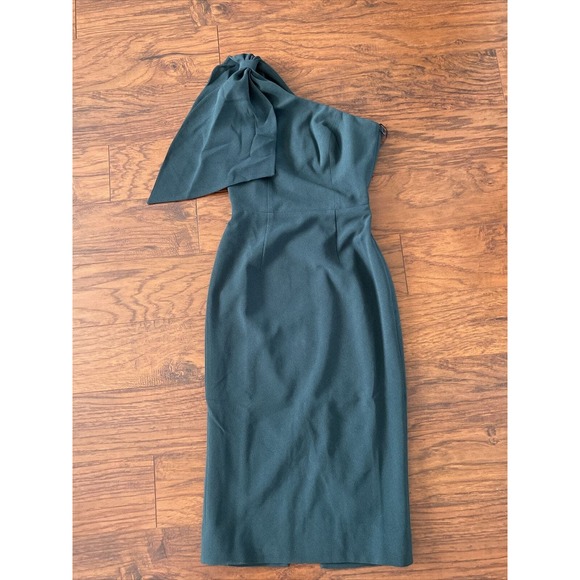 DRESS THE POPULATION Tiffany One-Shoulder Midi Dress Pine Green Size XS $148 - Picture 3 of 7